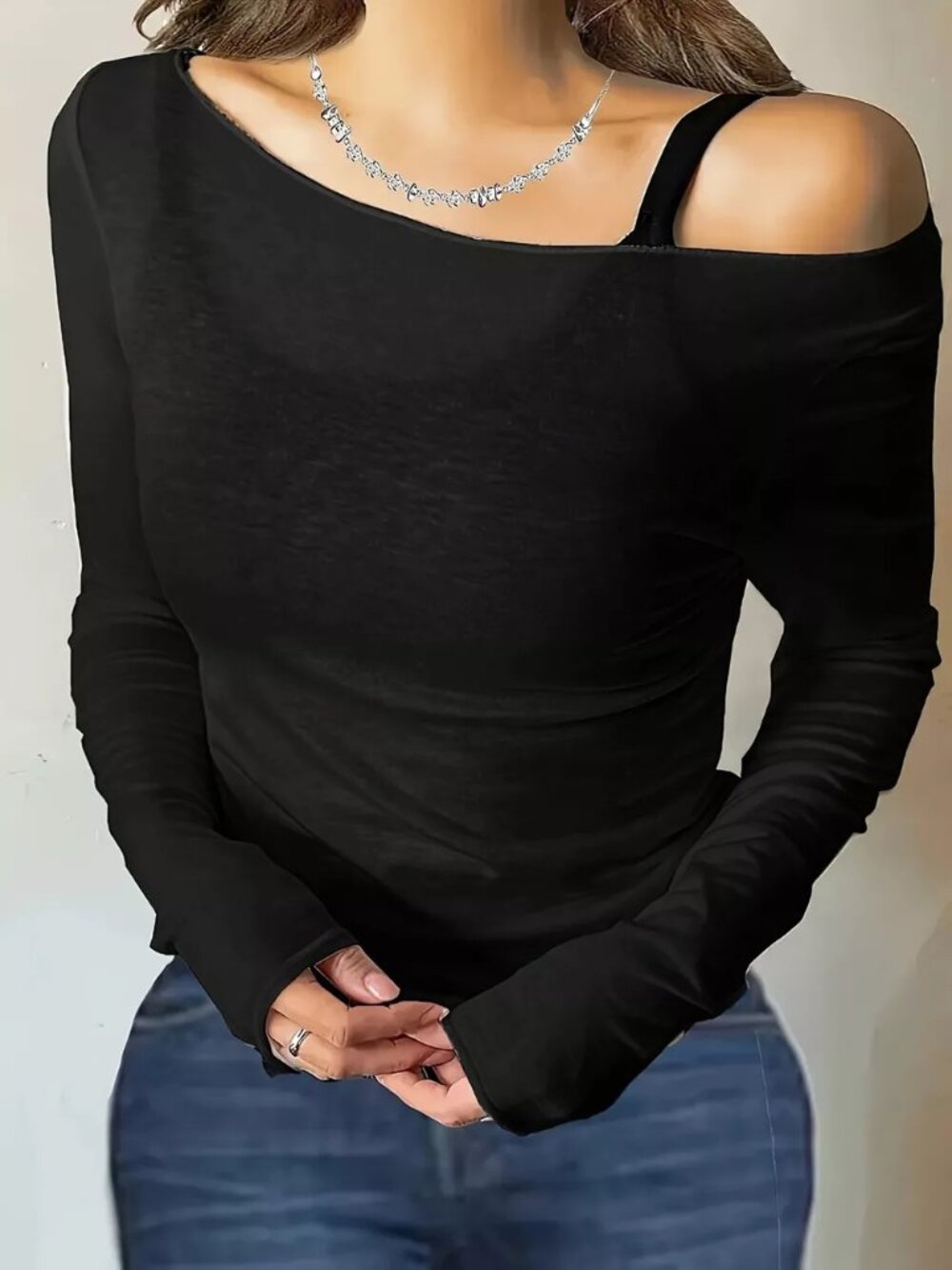Sheer Mesh Long Sleeve T-Shirt - Picture 8 of 8